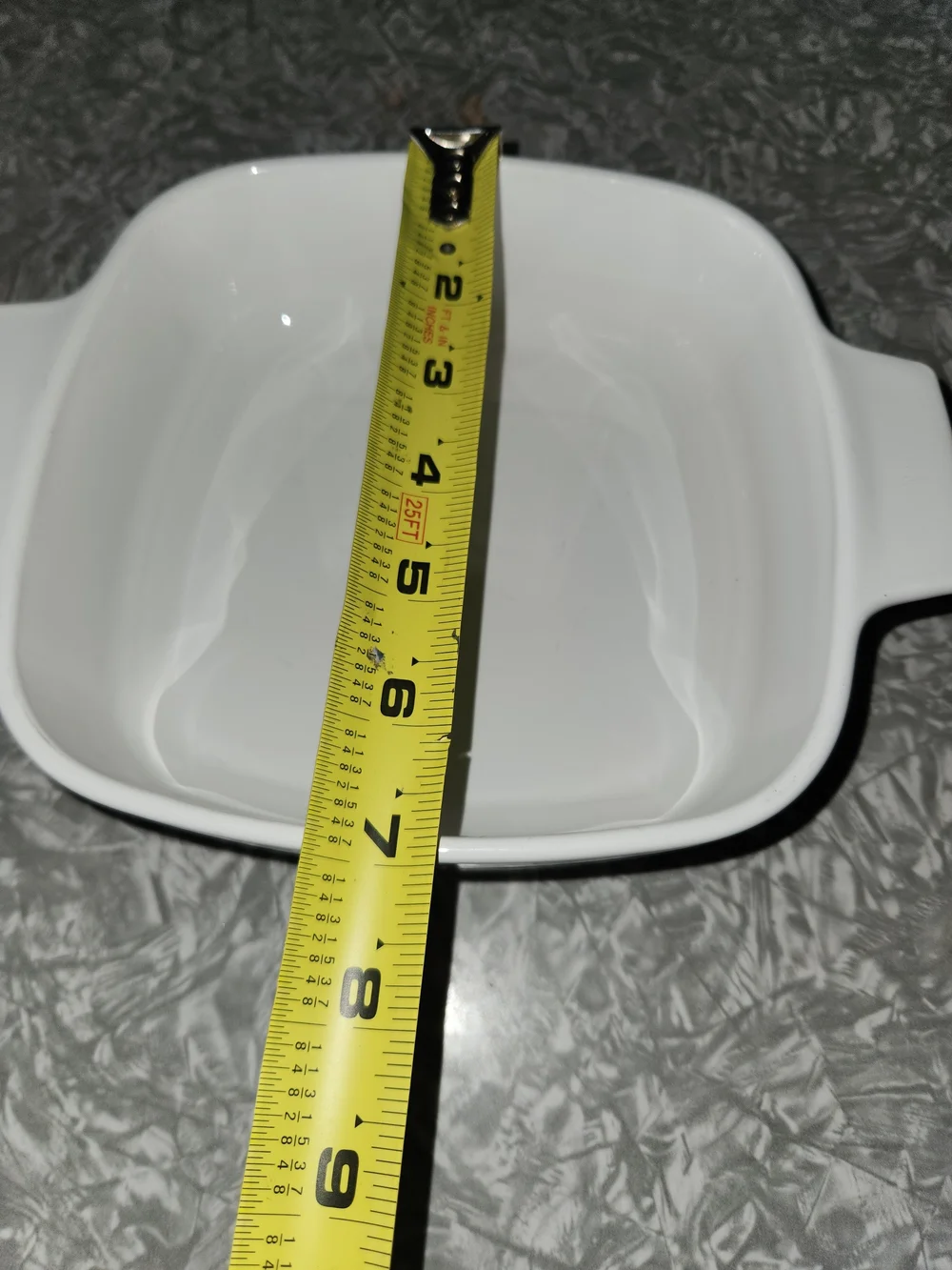 Corningware White Ceramic Casserole with Orange and Yellow Floral Pattern